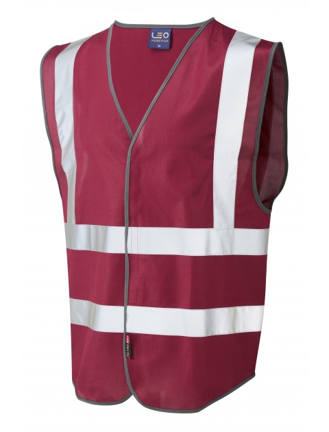 Leo Pilton Reflective Waistcoat - Maroon Clothing